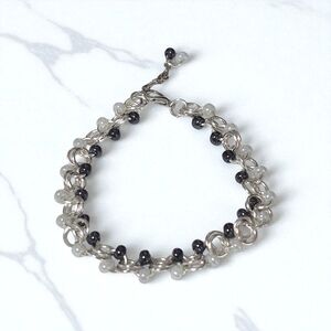 Iridescent Glass Bead Chainmaille Bracelet with Extender